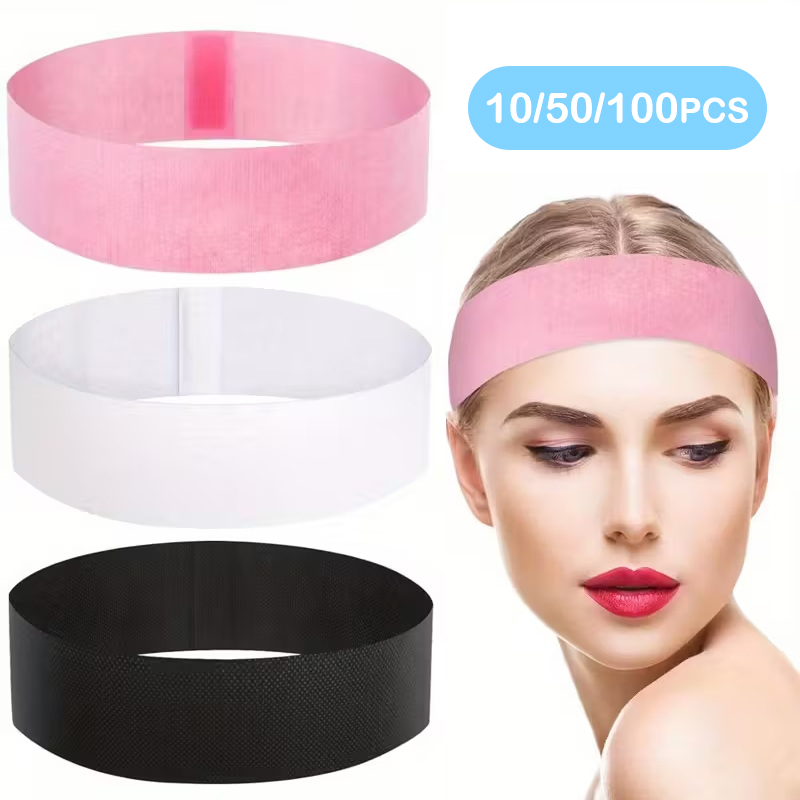 Skincare Pink - 10/50/100 pçs headbands descartáveis spa salão