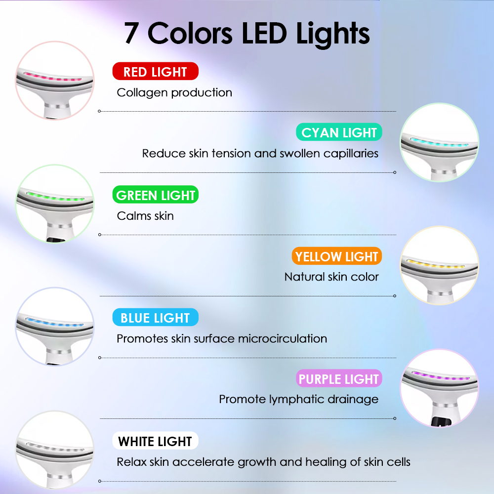 7 cores luzes led rosto pescoç - Skincare Glowing avaliação e preço